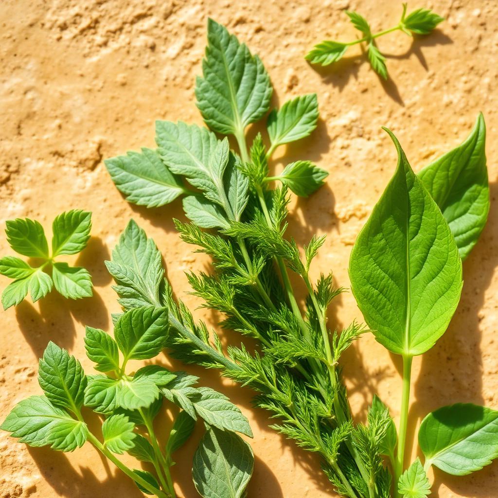 Fresh healing herbs used in naturopathy